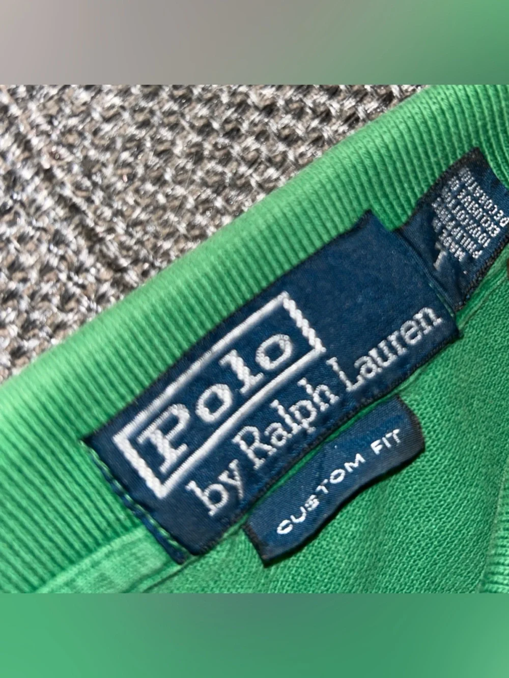90s Polo Ralph Lauren Green Polo Shirt with Orange Pony